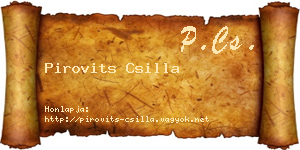 Pirovits Csilla névjegykártya